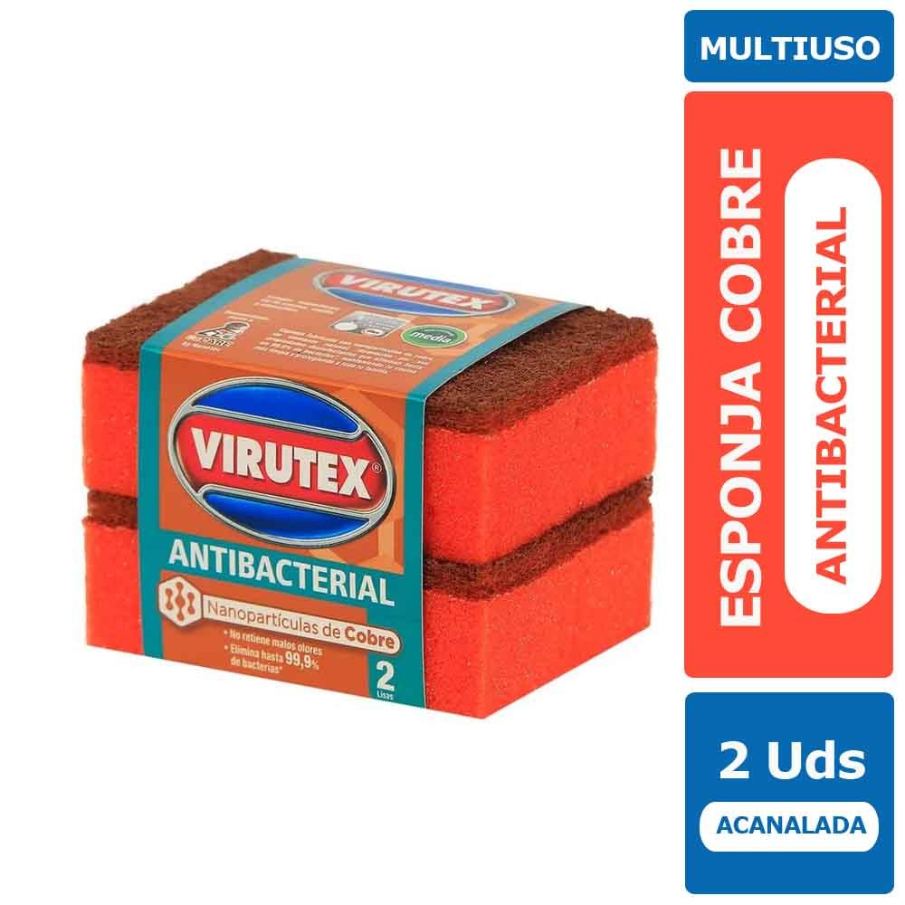 Esponja Lisa Cobre Antibacterial 2 unid. Virutex