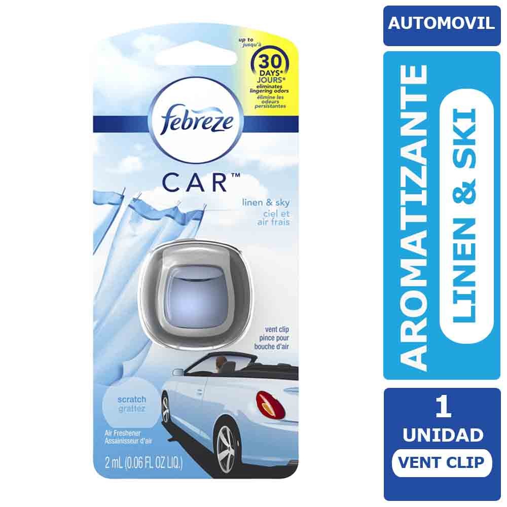 Aromatizante Automóvil Vent-Clips Febreze Linen & Sky 1 Unid