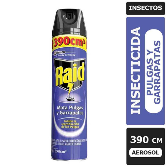 Insecticida Raid  Pulgas y Garrapatas 390 cc