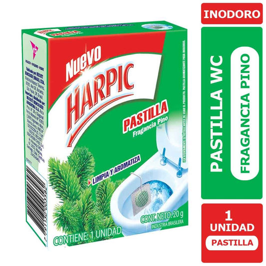 Pastilla WC Limpia y Aromatiza Pino Harpic 1 Un