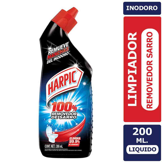 Limpiador Desinfectante Inodoro Harpic Removedor de Sarro 200 ml.