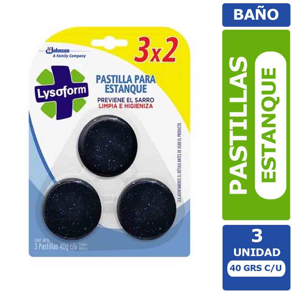 Pastillas Estanque Inodoro Lysoform Antisarro 40 g c/u 3 Unid
